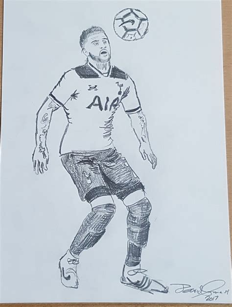 A Footballer by David Connor. An original pencil drawing by David ...