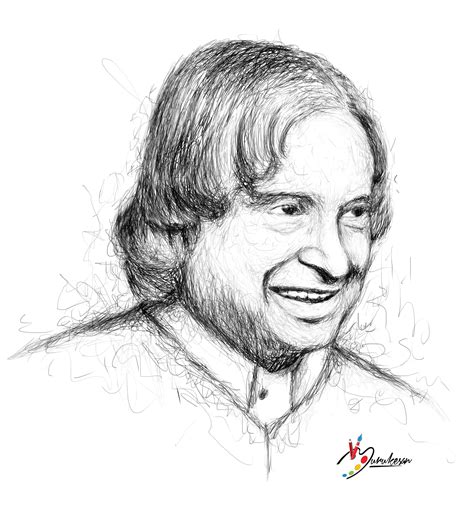 Pencil Drawing of Abdul Kalam