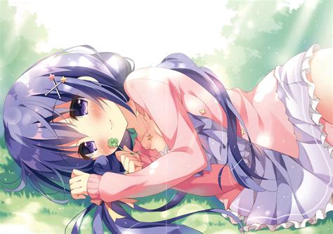 Wallpaper : illustration, long hair, anime girls, blue hair, blue eyes ...