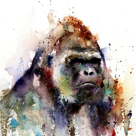 GORILLA Large Watercolor Print by Dean Crouser by DeanCrouserArt