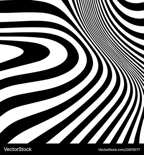 Striped abstract wavy background black and white Vector Image