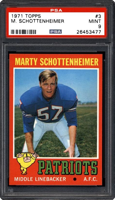 1971 Topps Marty Schottenheimer | PSA CardFacts®