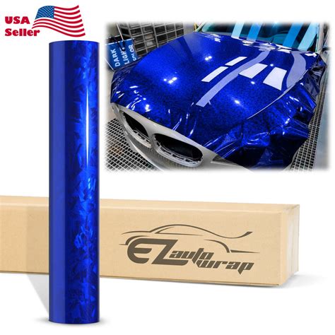 24K Chopped Forged Carbon Fiber Gloss Blue Vinyl Wrap – EzAuto Wrap