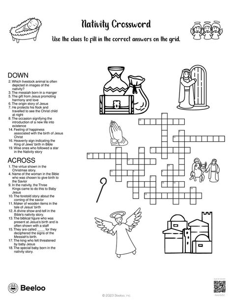 Nativity Crossword • Beeloo Printable Crafts and Activities for Kids