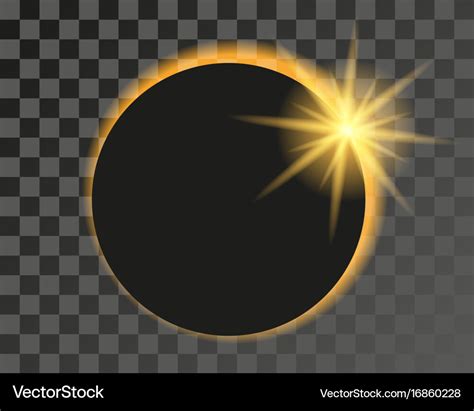 Solar eclipse on transparent Royalty Free Vector Image