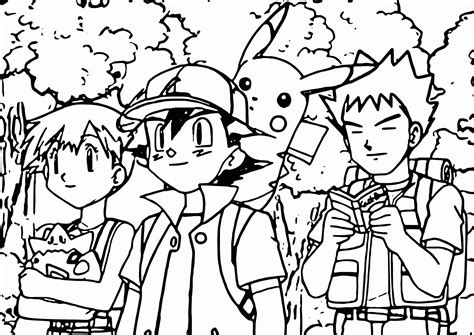Pokemon Coloring Pages Ash Misty Brock