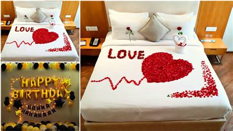 Romantic birthday room decorations for your love | birthday room decoration ideas surprise - YouTube