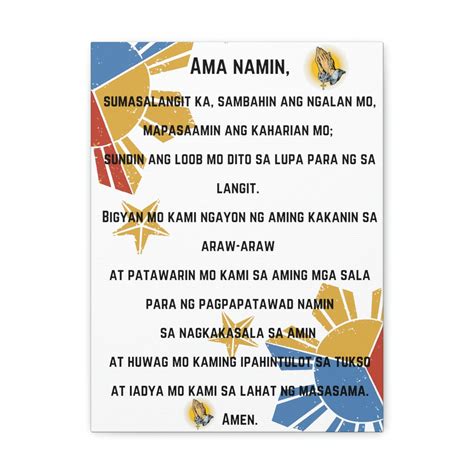 Philippines Ama Namin Prayer Canvas Philippine Wall Decor - Etsy