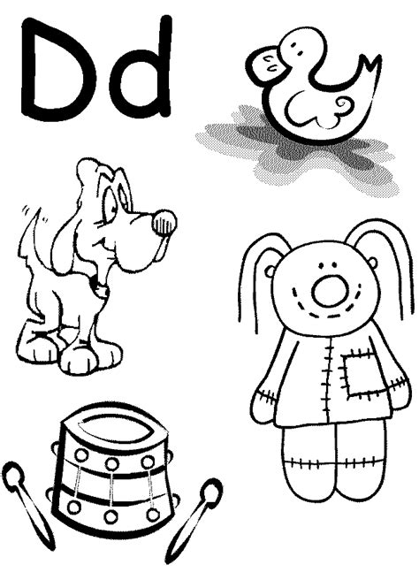 Letter d coloring pages to download and print for free