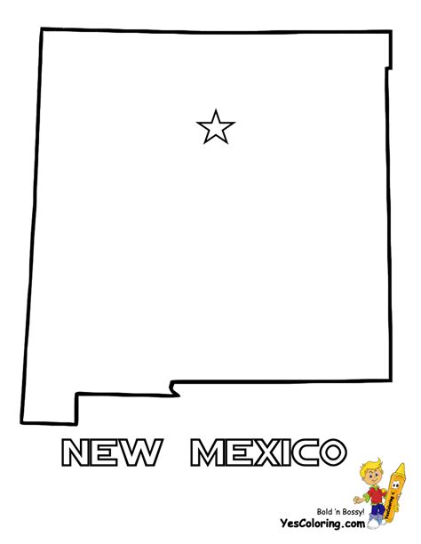 New Mexico Coloring Map | New mexico map, Mexico map, New mexico