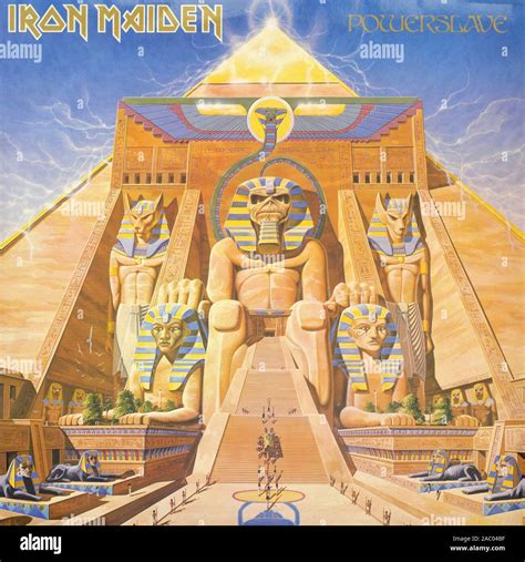 Iron Maiden Powerslave - Vintage vinyl album cover Stock Photo - Alamy