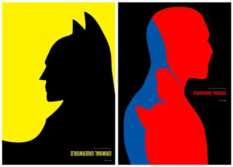 three different batman silhouettes against a yellow and blue background