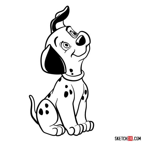 How to draw Lucky from 101 Dalmatians - Sketchok easy drawing guides