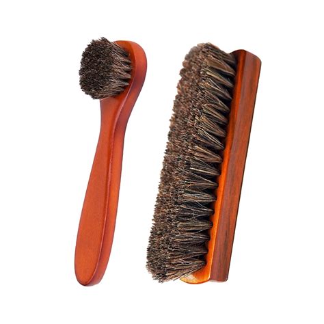 Randolph 2 Pack Solid Wood Shoe Brush Large Leather Shoe Brush Set Shoe ...