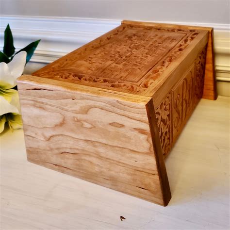 Monogram Urns Custom Wood Cremation Box For Ashes - Unique Decorative – Wally's Wood Crafts, LLC