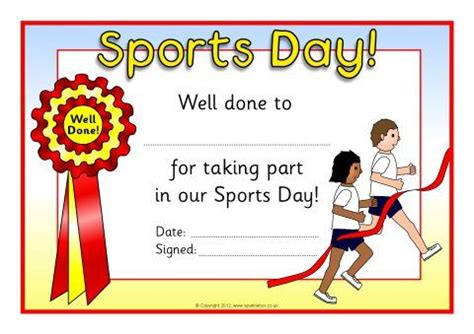 Sports Day Certificates (SB8249) - SparkleBox | Sports day certificates ...