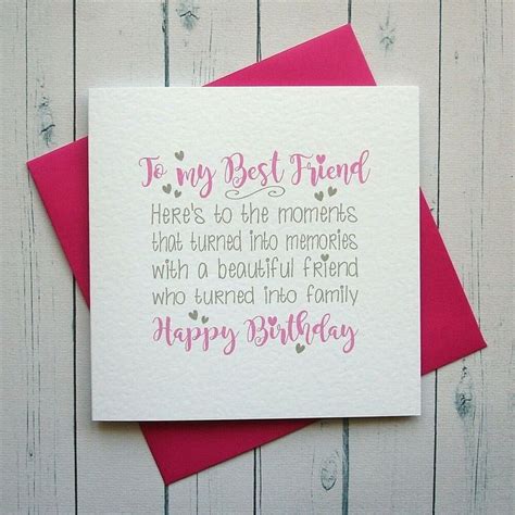 Birthday card BEST FRIEND CARD BESTIE friend Handmade greeting card for ...