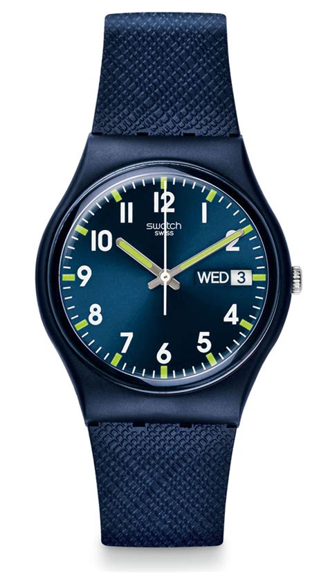 Swatch Sir Blue Uhr GN718 Analog Silikon Dunkelblau | eBay