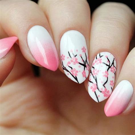 Japanese Cherry Blossom Kawaii Nail Art ~ Nail Art Ideas