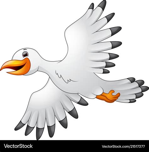 Cartoon seagulls flying Royalty Free Vector Image