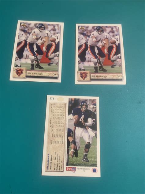 3 Jim Harbaugh Chicago Bears 1992 Upper Deck Football Cards | eBay