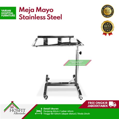 Meja Mayo Stainless Steel - Hosfit Alkesindo