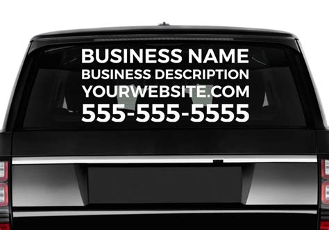 Custom Business Car Vinyl Decal Sticker Back Windshield - Etsy Australia