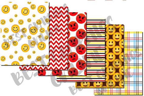 Emojis Digital Papers Emoji Emoticons Digital Paper Pack | Etsy