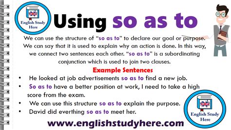 Using 'so as to' in English | English study, Learn english, English vocabulary