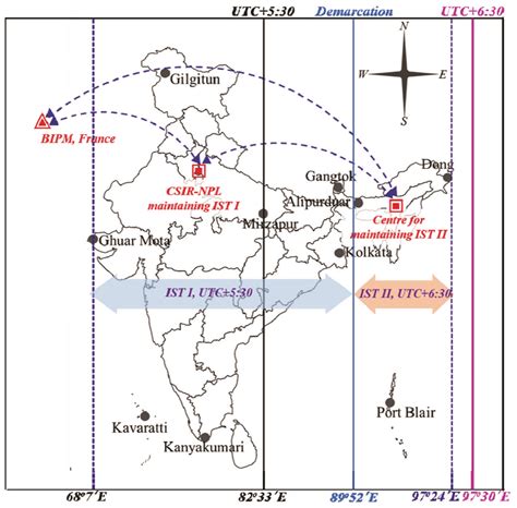 Proposed map of India showing two time zones: IST-I (UTC + 5 : 30 h)... | Download Scientific ...