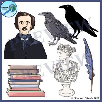 Edgar Allan Poe the Raven Clip Art by Finntastic Visuals | TPT