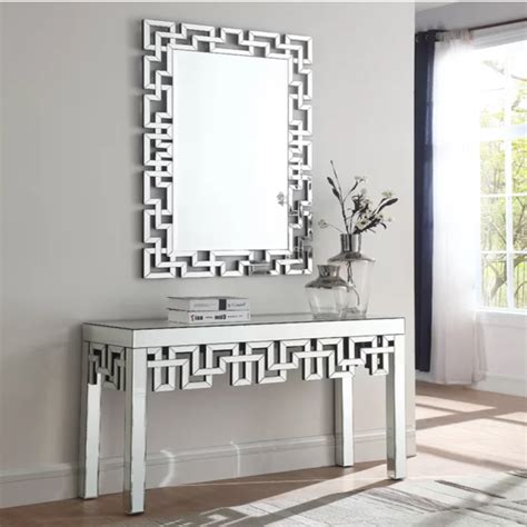 Long Mirrored Console Table With Mirror - All Home Living