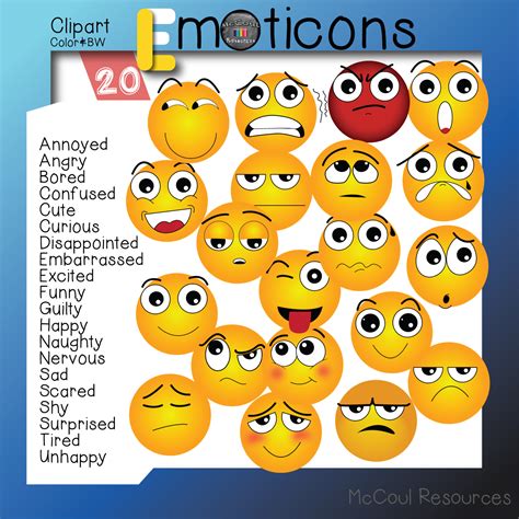 Watercolor Emotions Clipart Faces Clipart Emojis Clipart Stickers By ...