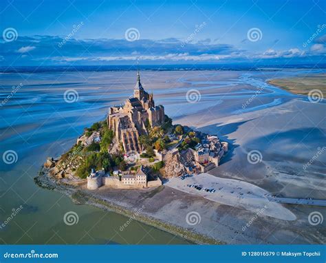 Top View of the Mont Saint Michel Bay, Normandy France Stock Image - Image of coast, france ...