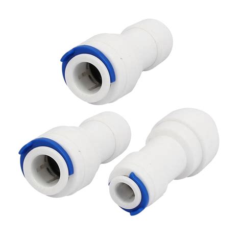 3/8" Tube to 1/4" Tube Push Fit Straight Quick Connect 3pcs for RO Water System