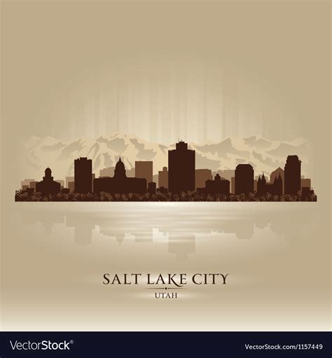 Salt lake city utah skyline city silhouette Vector Image