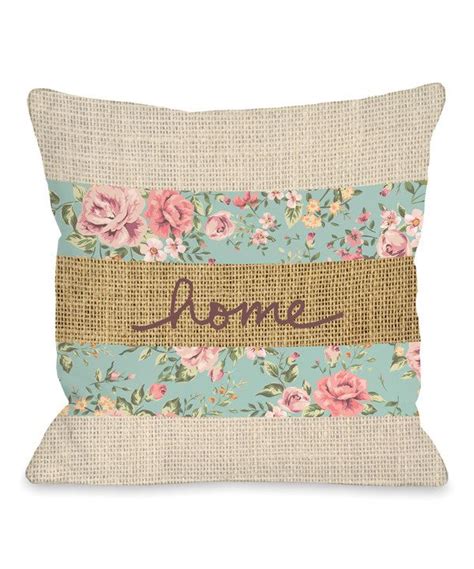 'Home' Floral Throw Pillow | Burlap throw pillows, Diy pillows, Sewing ...