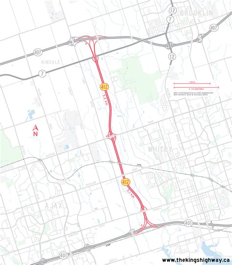 Ontario Highway 412 Route Map - The King's Highways of Ontario