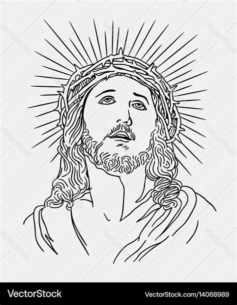 Jesus christianity religion line art drawing style