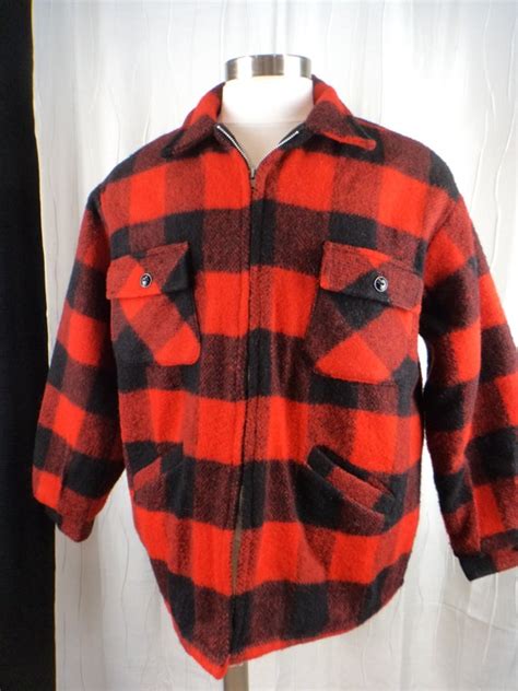 Vintage Buffalo Plaid Jacket, Buffalo Check Wool Coat… - Gem