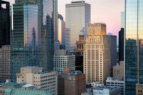 Downtown Houston Skyline at Sunrise by Houston Corporate Photographer Shannon O'Hara