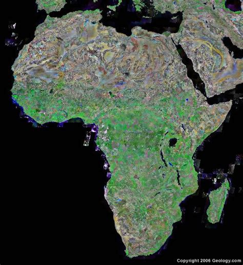 Africa Map and Satellite Image