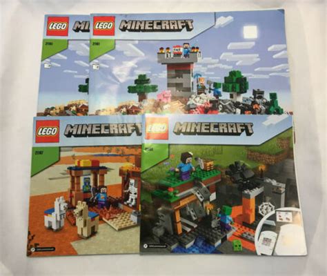 Lot of 3 Lego Minecraft Manuals Instructions Only 21161, 21187, 21166 ...