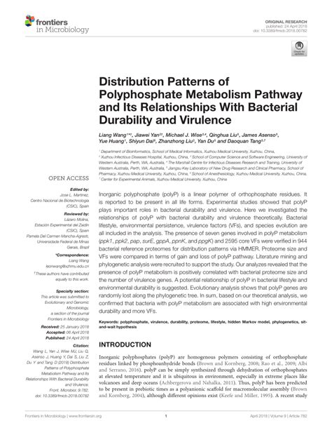 (PDF) Distribution Patterns of Polyphosphate Metabolism Pathway and Its ...