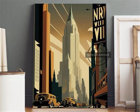 Art Deco New York Poster Canvas, New York Print, New York Wall Art ...