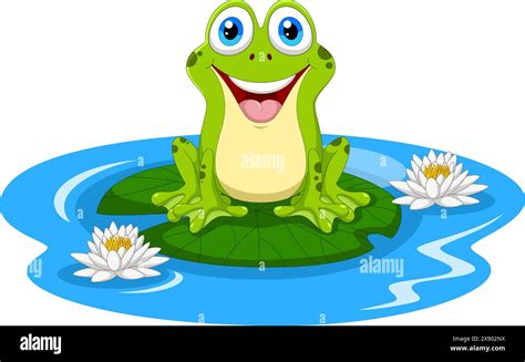 Cute frog cartoon isolated on white background Stock Vector Image & Art - Alamy