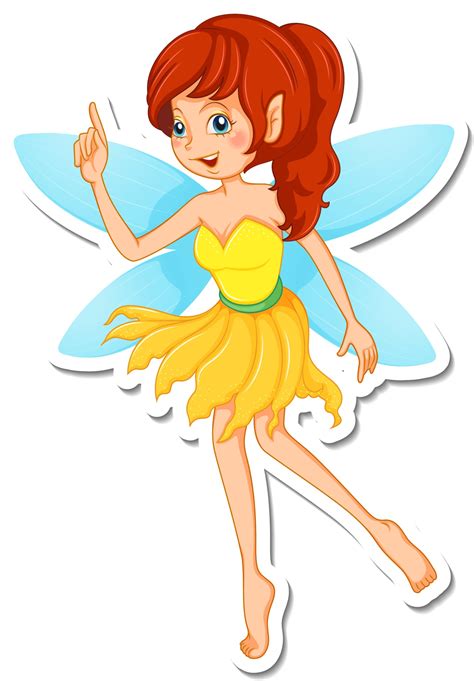 Beautiful fairy cartoon character sticker 2940200 Vector Art at Vecteezy