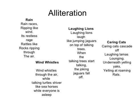 Examples Of Alliteration Poems