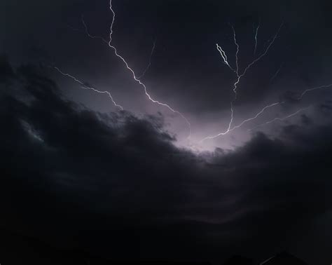 Lightnings over Rain Cloud on Sky · Free Stock Photo