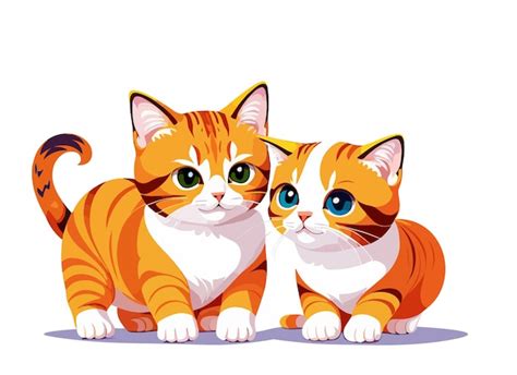 Premium Vector | A cartoon drawing of two cats with blue eyes and a ...